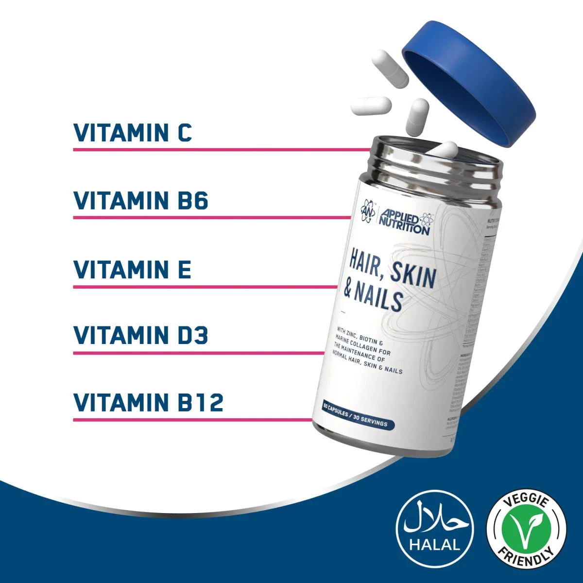 Hair Skin and Nails Collagen Capsules - Image 3