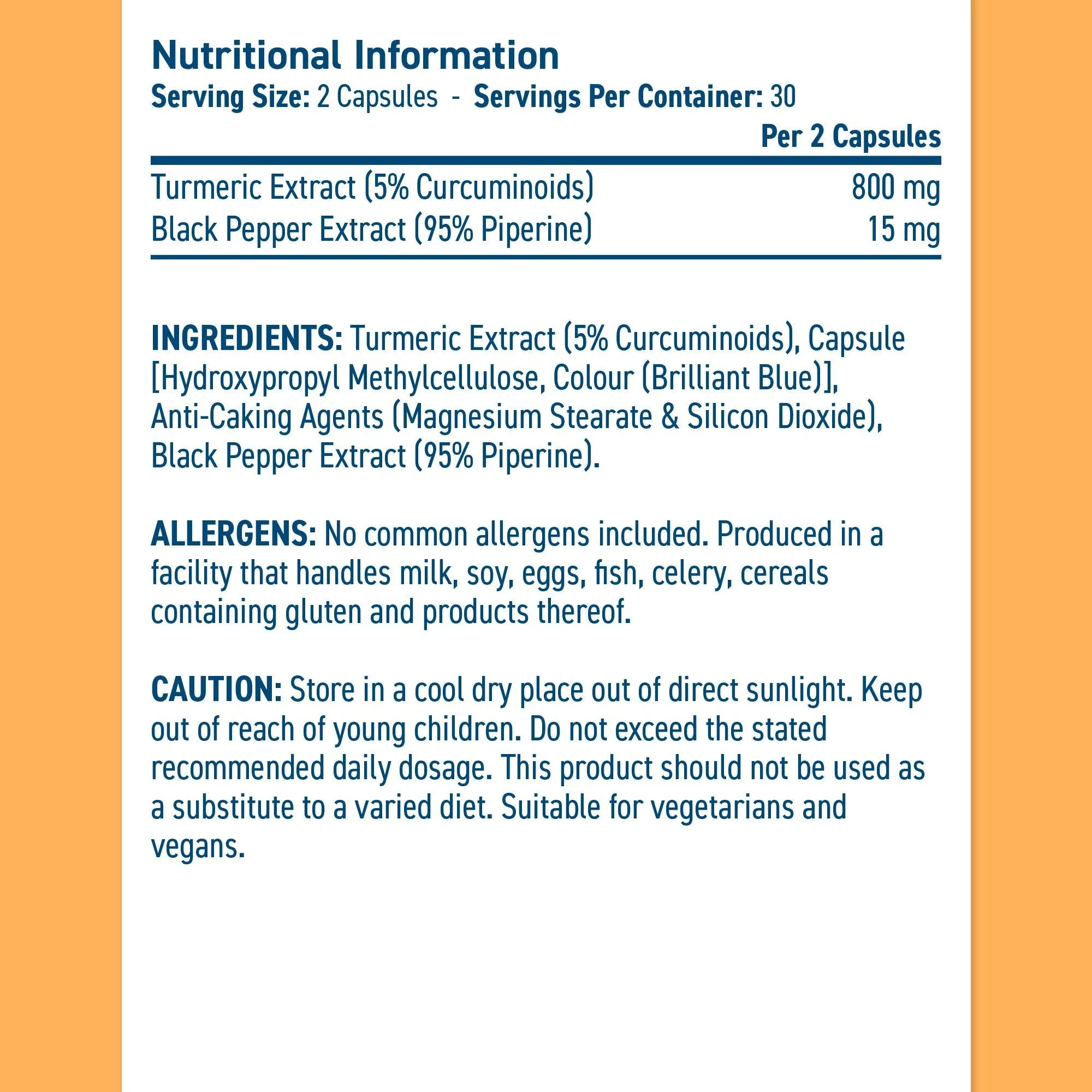 Turmeric Supplement Capsules 800mg (60 Capsules) - Image 6