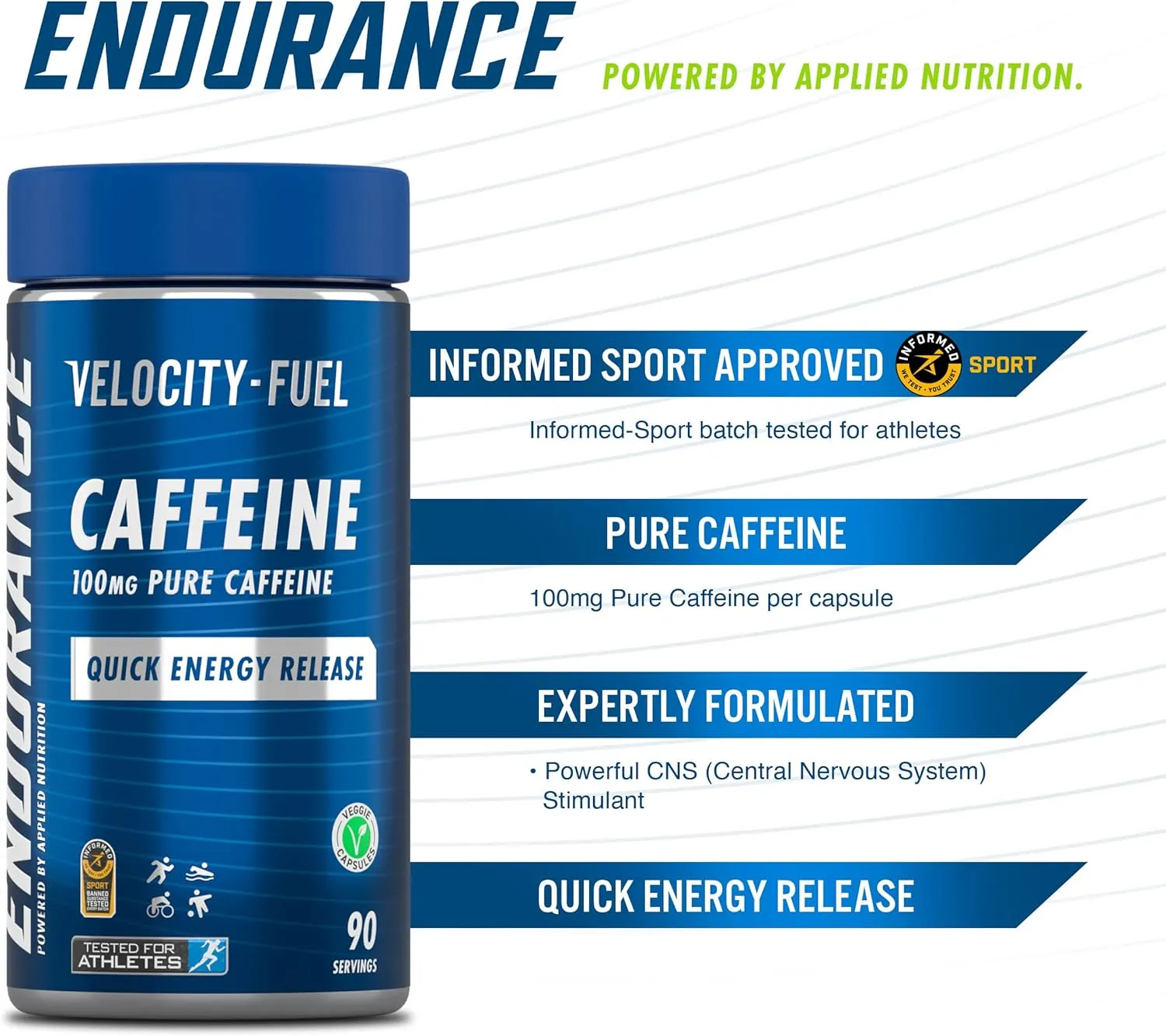 Endurance Caffeine Capsules 100mg - Image 2