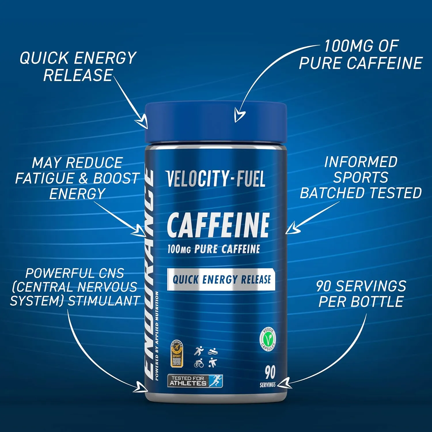 Endurance Caffeine Capsules 100mg - Image 3